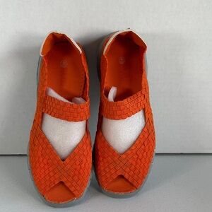 bernie mev. Orange Woven Mary Jane Flats. Brand New